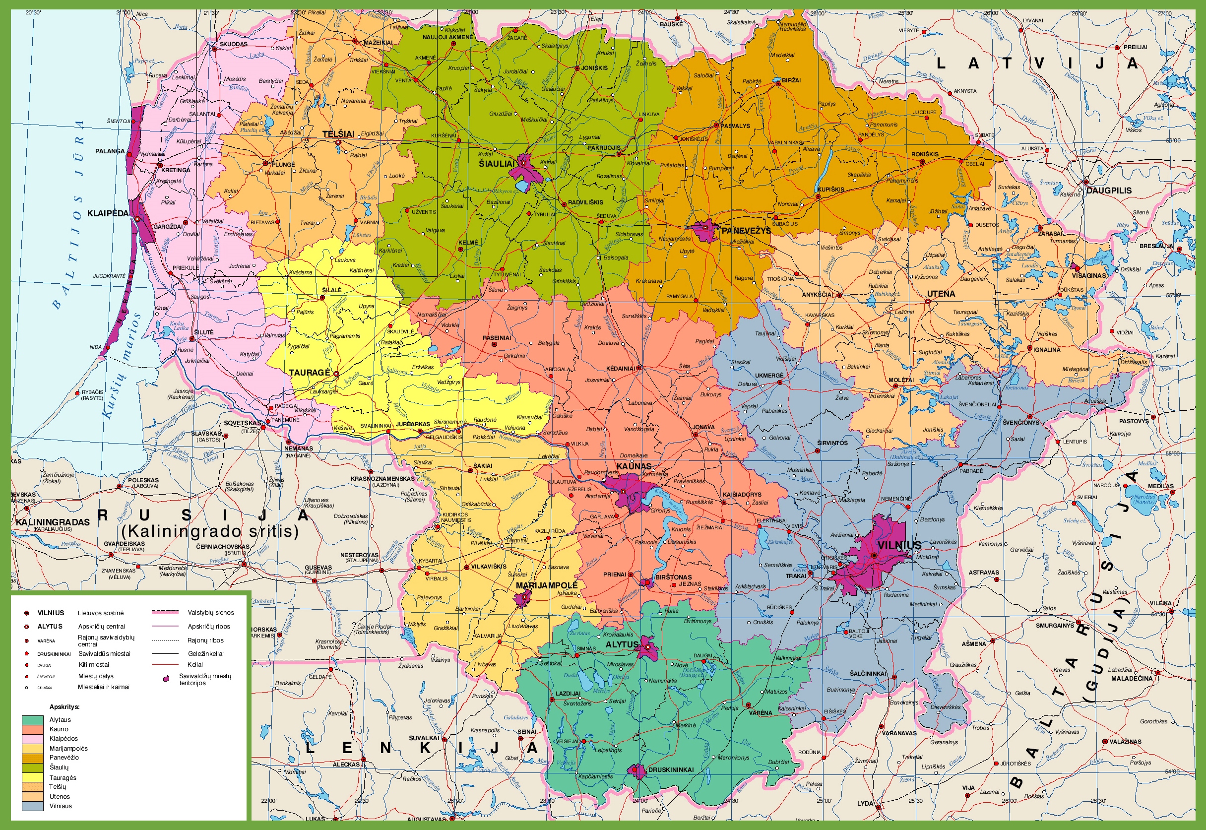 Mapas de Lituania - Turismo Lituania