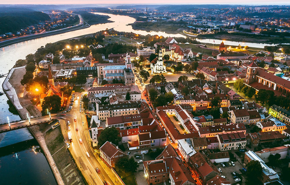 Vista aérea del centro de Kaunas